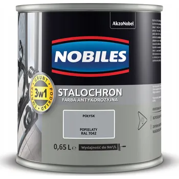 barva na kov NOBILES STALOCHRON Barva na kov proti korozi POPELAVÁ RAL 7042 0,65L