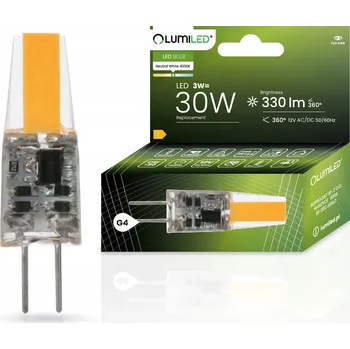 Žárovka LED žárovka G4 Kapsle 3W = 30W 330lm 4000K Neutrální 360° 12V FILAMENT