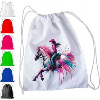 Obraz BÍLÝ SÁČEK DO ŠKOLKY, ŠKOLY, NA TV - JÍZDA NA KONI ZÁVODY