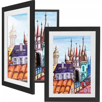 Obraz Rámeček na fotografie dřevěný 33x24 cm na 150 listů formátu A4, sada 2 kusů, černý