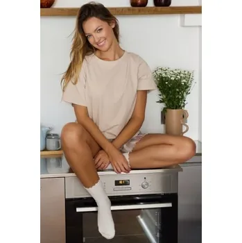 Dámské pyžamo Dámské krátké pyžamo mefemi Noelia Cappucino XL