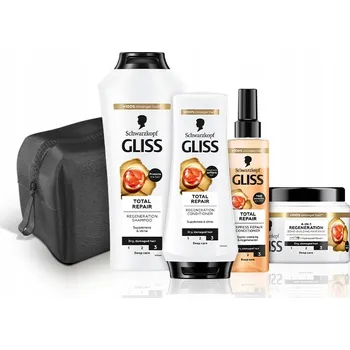 Gliss Total Repair Regenerace Šampon, Maska a Kondicionér pro Poškozené Vlasy