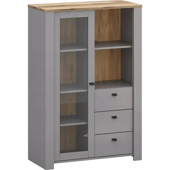 Komoda Vitrina šedá matná 134,9 x 89,9 x 41,5 cm Target Home