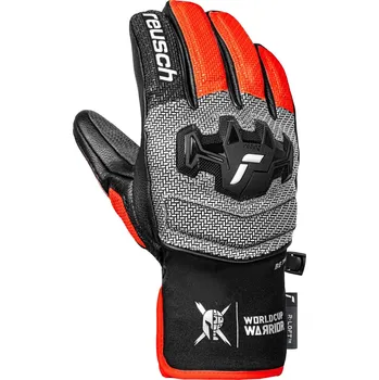 Reusch Worldcup Warrior GS Junior - black/silver/fluo red 6,5