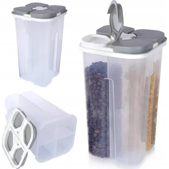 Dóza na potraviny Kuchyňská nádoba rozdělená na sypké potraviny, dávkovač 2,4 l
