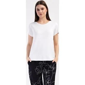 Dámské pyžamo Dámské pyžamo dlouhé Vienetta Secret Fiona bílá XL