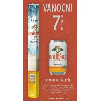 Pivo Postřižiny Vánoční 7 pack 7 x 0,33 Premium světlý ležák plech