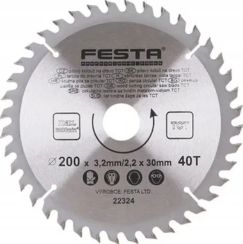 Pilový kotouč Pilový List MAT. SK 200 / 3,2 / 30 z40 FESTA