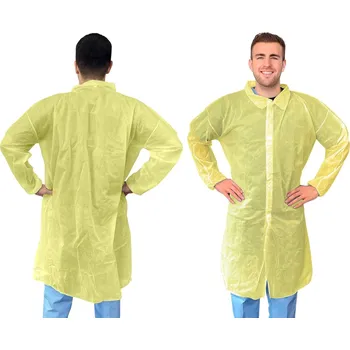 Jednorázový ochranný plášť z netkané textilie, žlutý, zapínání na suchý zip, velikost 3XL - 1 kus