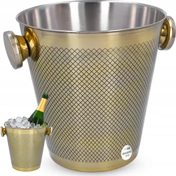Chladič na víno Kbelík na led nádoba na chlazení šampaňského cooler na víno 20 cm zlatá