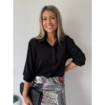 Dámská košile Mishel Saténová košile černá Velikost: UNI