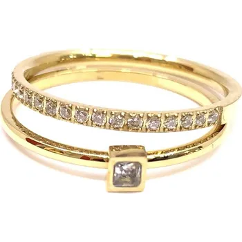 Prsten Jan Kos jewellery Prsten z oceli s bílým zirkonem STA-4613/G