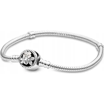 Náramek Bransoletka s postříbřením Charms STŘÍBRO 925 Květiny 18 cm