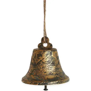 Vánoční dekorace UH Zvonek závěs kov 6cm zlatá antik