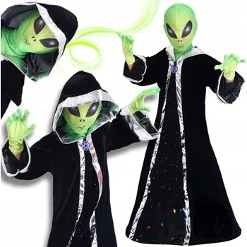 Karnevalový kostým KOSTÝM KOSTÝM MIMOZEMŠŤANA UFON UFO ALIEN CIZINEC NA KARNEVALOVÝ PLES 122 128
