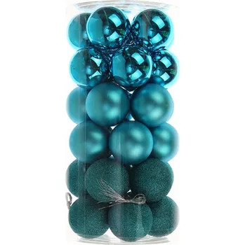 Vánoční ozdoba UH Koule plast. sada 30ks pr. 6cm mix světlemodré