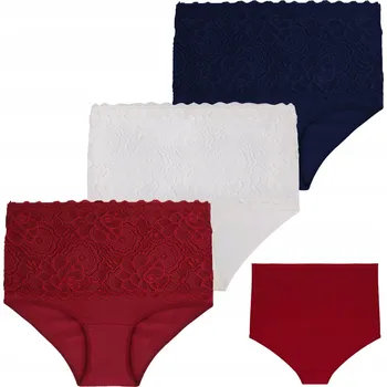 Dámské spodní prádlo 3x Krajkové KALHOTKY DÁMSKÉ bavlněné KALHOTKY S VYSOKÝM PASEM MORAJ vel.