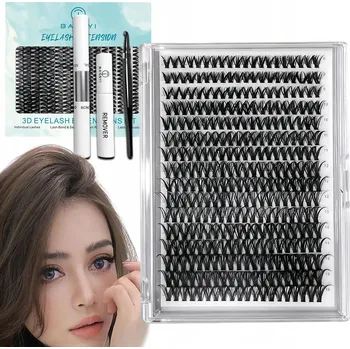 Umělé řasy LEPICÍ ŘASY STARTOVACÍ SADA ŘASY DIY 320 TRSŮ 30D 40D CLUSTER LASHES
