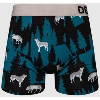 Pánské oblečení Pánské boxerky s veselým vzorem DEDOLES 210 VLK A MĚSÍC S