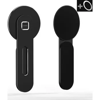 Magnetický boční držák telefonu na notebook / MacBook, hliníkový, skládací konstrukce, černý