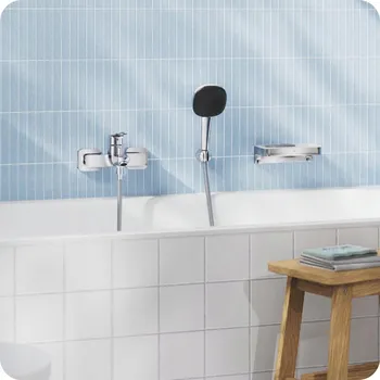 Vodovodní baterie Nástěnná vanová baterie Grohe stříbrná