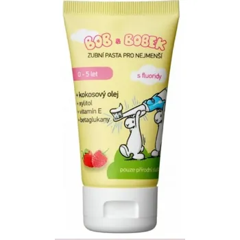 zubní pasta Profimed Bob a Bobek dětská zubní pasta s příchutí malin a jahod 50 ml