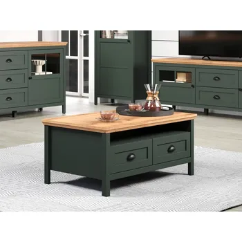 Konferenční stolek Konferenční stolek STANTON (220911804) tmavě zelená/dub Evoke