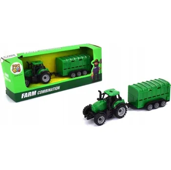 Zemědělský traktor se zvířecím přívěsem farma