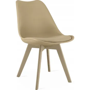 Jídelní židle Židle tmavě béžová MARK s polštářem z ekokůže do jídelny kuchyně