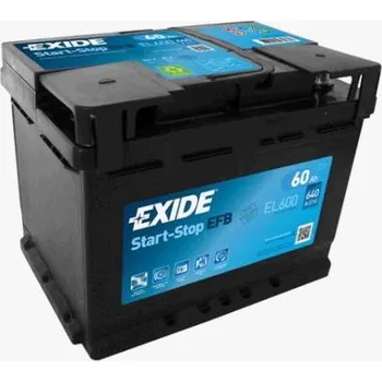 Autobaterie Startovací baterie EFB 12V 60Ah 640A, Exide Start-Stop EFB 12V 60Ah 640A EL600, PROMO, EL600