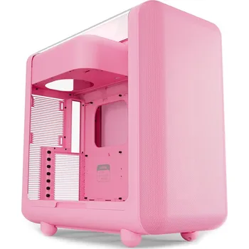 PC skříň HYTE X50 Strawberry Milk Skříň, Middle tower, bez zdroje, ATX, 1× USB-C, 2× USB 3.0, 3,5mm combo jack, micro-mesh panel, laminované akustické sklo, růžová CS-HYTE-X50G-SM