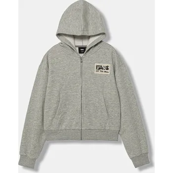 Chlapecká mikina Dětská mikina Vans Van-Archy Label Zip šedá barva, s kapucí, s aplikací, VN000PPJ02F1 09X, vel. 139.5-151