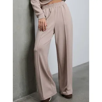 Dámské kalhoty Sinsay - Kalhoty wide leg s příměsí viskózy - béžová - 727GZ-80X - 727GZ-80X-XL