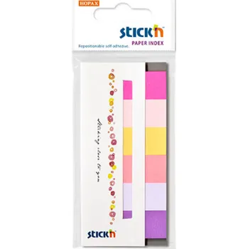 Samolepící bloček Hopax Stick’n 21595 – Samolepicí papírové záložky, jarní barvy, 45×15 mm, 6×30 lístků