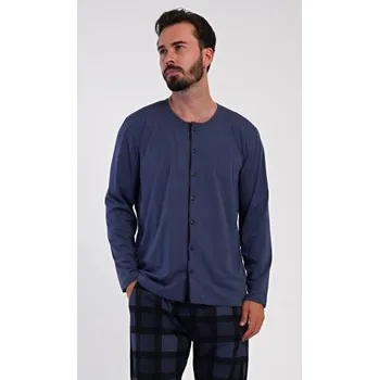 Pánské pyžamo Pánské pyžamo rozepínací Vienetta Secret Rudolf tmavě šedá M