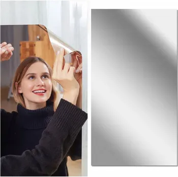 Zrcadlo FÓLIE ZRCADLOVÁ NALEPOVACÍ SAMOLEPICÍ ZRCADLO NA NÁBYTEK ZE STĚNY 200X60 CM