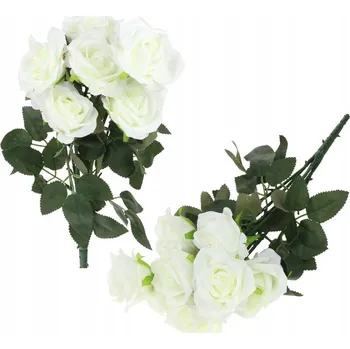 umělá květina Kytice 9 Růží Umělé Květy Růže Hotová Kompozice do Vázy 45 cm