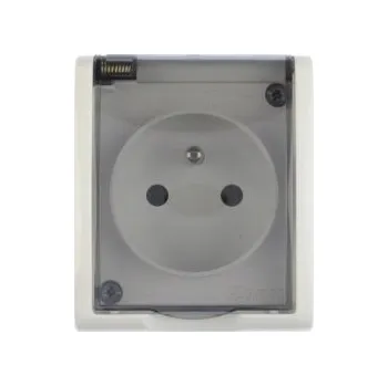 Elektrická zásuvka Simon Aquarius zásuvka s krytem a uzemněním IP54 bílá AQGZ1/11A