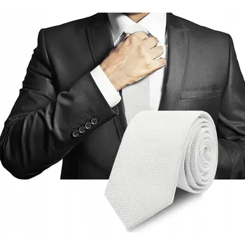 Kravata Pako Jeans úzká kravata bílá