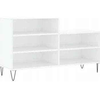 Police na boty, bílá, 102x36x60 cm, materiál na bázi dřeva