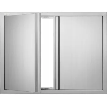 Zahradní gril Dvířka pro vestavný gril 79x61 cm nerezová zapuštěná madla zahrada terasa