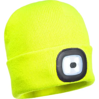 Pokrývka hlavy Zimní čepice HOEGERT TECHNIK OTTO s LED světlem, žlutá, univerzální velikost HT5K494