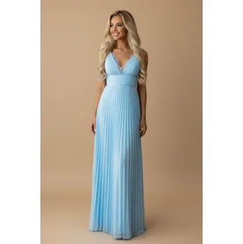 Dámské šaty EVA & LOLA Společenské šaty MARGOT světle modré Barva: Světle modrá, Velikost: S