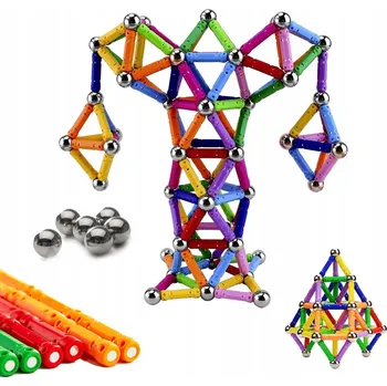 ostatní stavebnice VELKÉ MAGNETICKÉ STAVEBNICE STAVEBNICE VZDĚLÁVACÍ TYČINKY XXL 206 DÍLKŮ