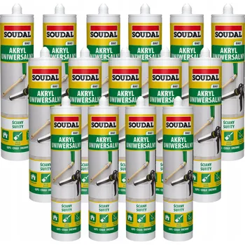 Tmel Akryl bílý univerzální Soudal 280ml tmel stavební trvanlivý 15 ks