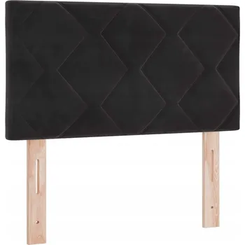 VidaXL Čelo s diamantovým blokovým designem, černé, 80 cm, Samet