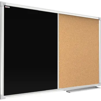 Allboards,Korková a magnetická křídová tabule COMBI v hliníkovém rámu - 120x90 cm,CO129BKB