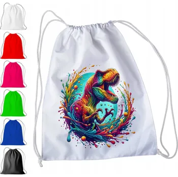 Obraz BÍLÝ SÁČEK DO ŠKOLKY, ŠKOLY, NA TV - DINOSAUŘI DÁREK