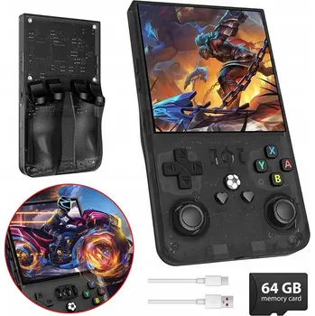 Herní konzole PRZENOŚNA KONSOLA RETRO R36 PŘENOSNÁ HERNÍ KONZOLE RETRO R36 MAX LINUX 64GB, 3D JOYSTICKY, IPS HD DISPLEJ 4"
