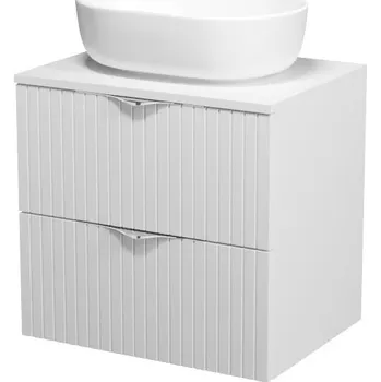 Umyvadlo CERSANIT 3D Nábytkový set Cersanit Tirso 60, skříňka 60 pod desku bílá matná, deska 60 horní bílá matná, umyvadlo Moduo 50 na desku oválné bílé, výpust umyvadlová bílá S1015-007;S1015-011;K116-049;K99-0391